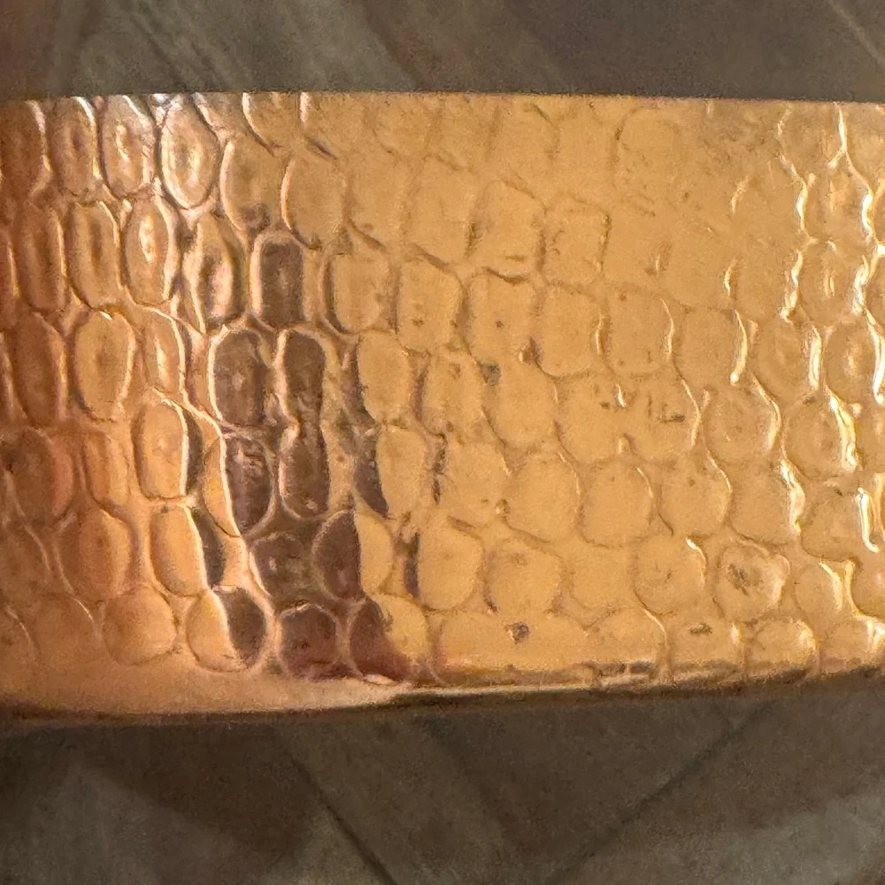Hammered Copper Roasting Pan Rectangular Brass Handles Farmhouse Kitchen Decor